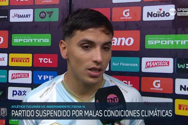 “Queríamos jugar”: la bronca de Mateo Coronel tras la suspensión del partido de Atlético por lluvia