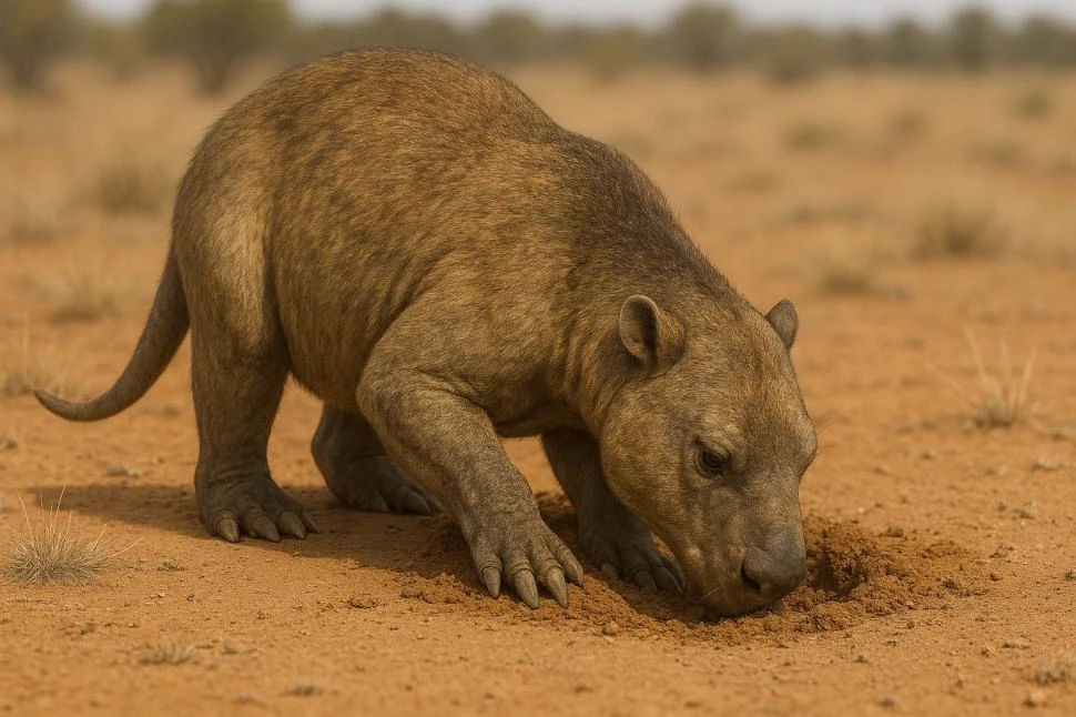 “BESTIA DE LOS PASTOS Y EL VIENTO”. Ese es el significado de Ichhutherium wayra. A esta imagen la generó Günter Ortiz-Tempel usando una IA. gentileza insugeo