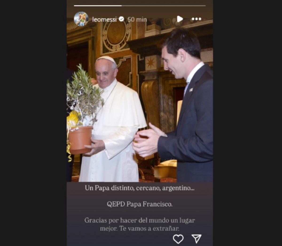 Los sentidos posteos de Messi, Colapinto y Dibu Martínez por el fallecimiento del papa Francisco