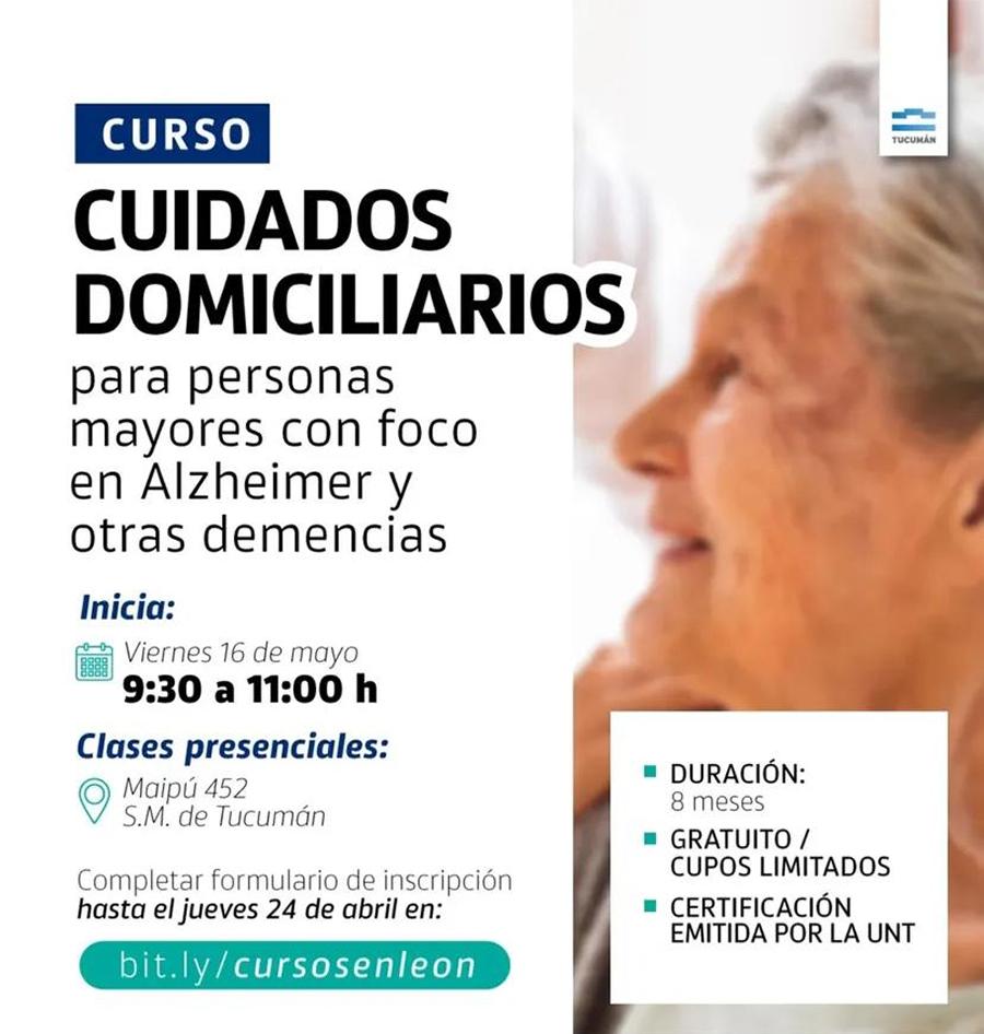 CONVOCATORIA EDUCATIVA. La Universidad Nacional de Tucumán y la Fundación León lanzaron un curso gratuito de cuidados domiciliarios para quienes acompañan a personas mayores con dependencia.