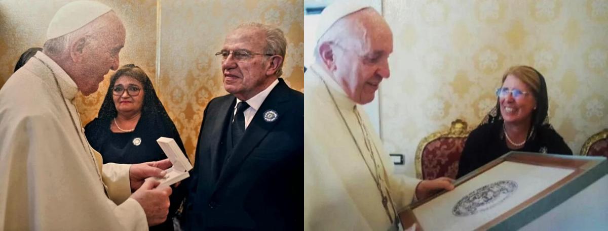 HOMENAJE DE LA UNT. El Papa Francisco recibió en 2016 el título de doctor honoris causa por parte de la Universidad Nacional de Tucumán, en reconocimiento a su compromiso con la justicia social y la educación. En las fotos, Francisco aparece con los entonces rectora Alicia Bardón y vicerrector José García.