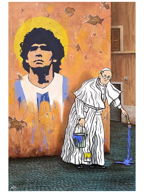 “MARADONA DEL PAPA”. Los dos argentinos más famosos.