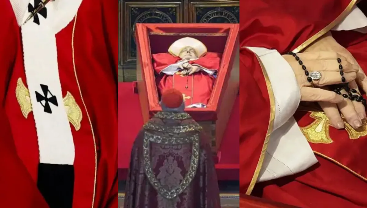 Qué significan los símbolos en el féretro del papa Francisco: Casulla roja, palio, mitra y anillo de plata