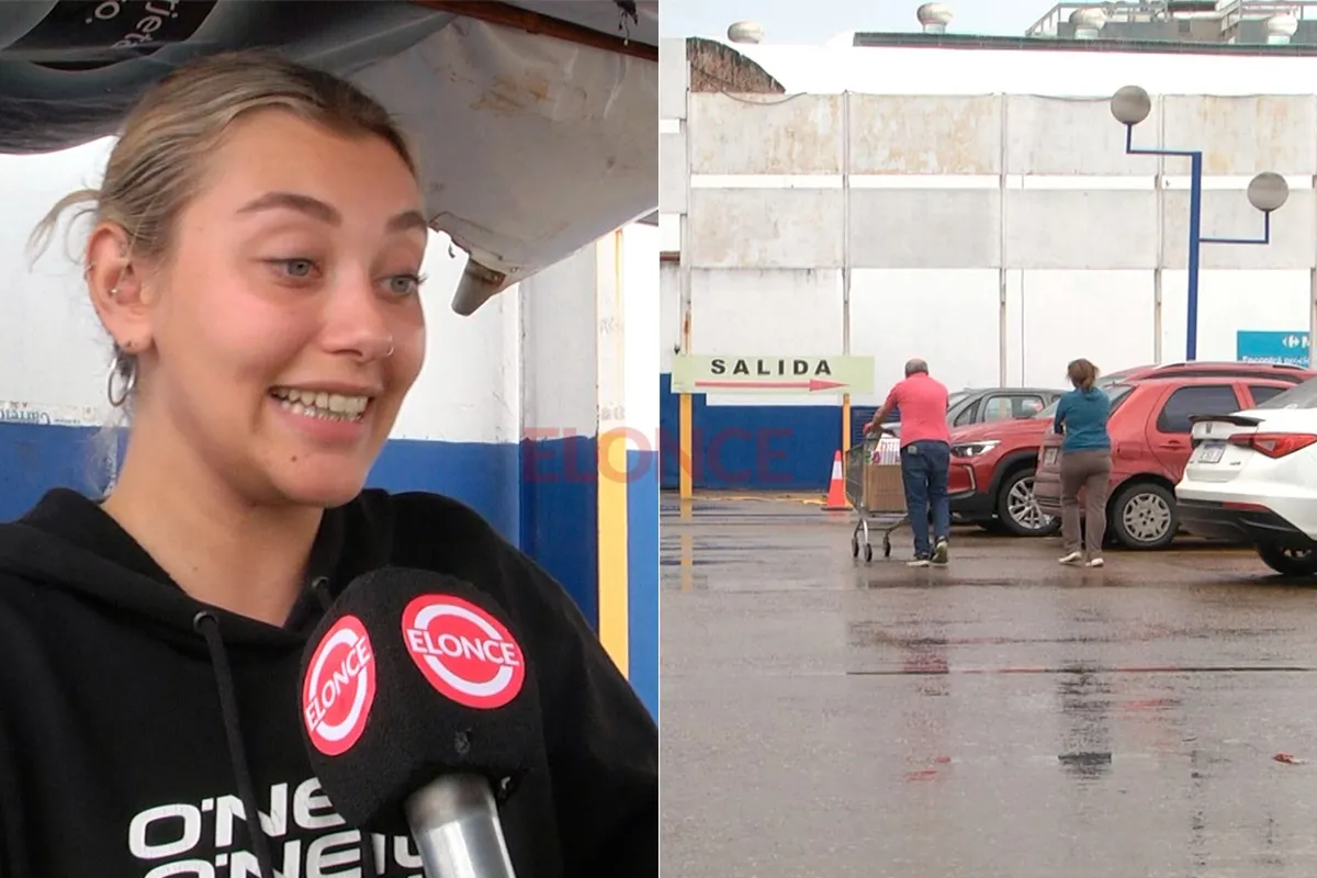 Julia Rojkyn y su compañera controlan habitualmente el estacionamiento del supermercado en el que trabajan.