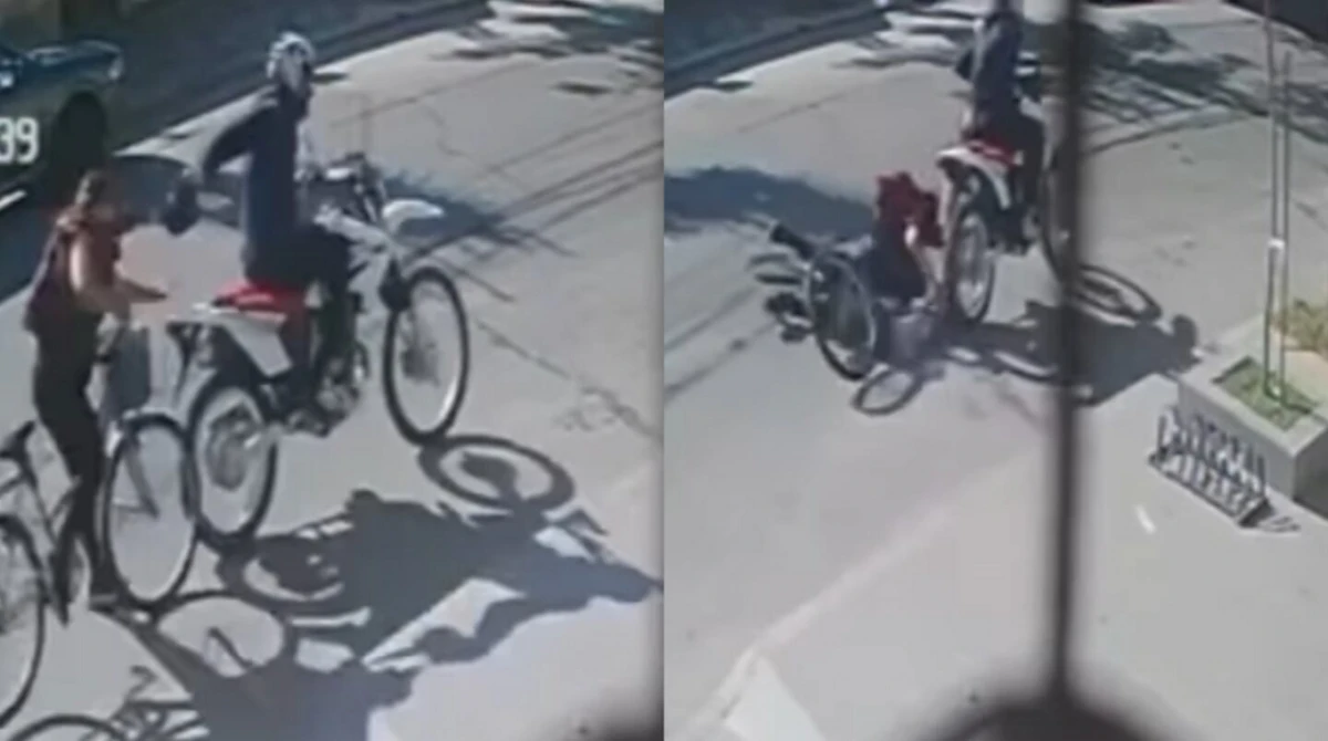 Un ladrón tiró a una mujer de su bicicleta y la arrastró para robarle la cartera