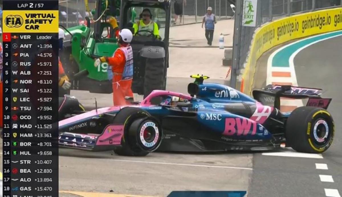 FINAL. Así quedó el auto de Doohan en Miami.