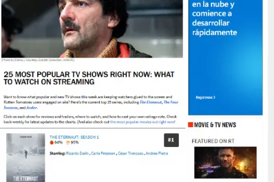 El Eternauta conquista Rotten Tomatoes y lidera el ranking global de series más populares