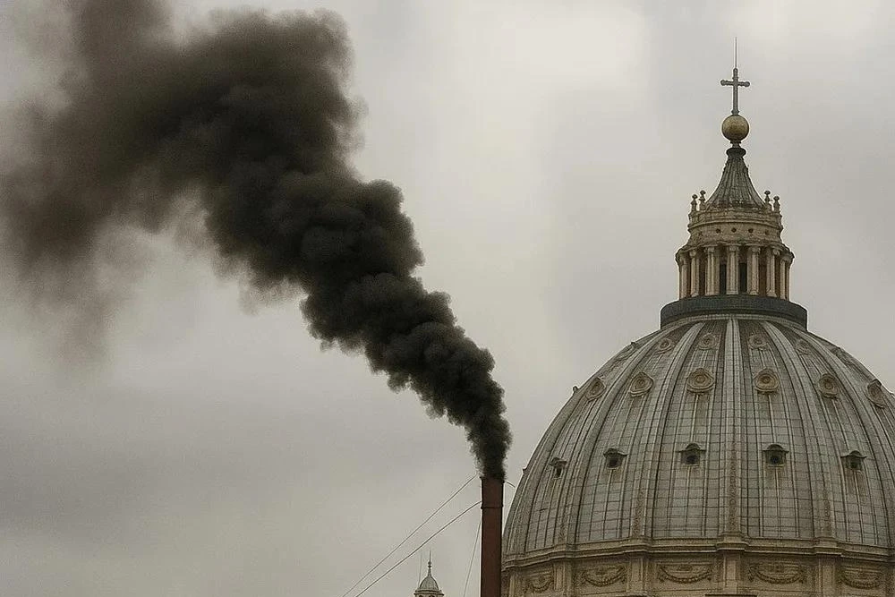 Primera fumata negra en el Vaticano: la votación termina por hoy sin consenso para elegir papa