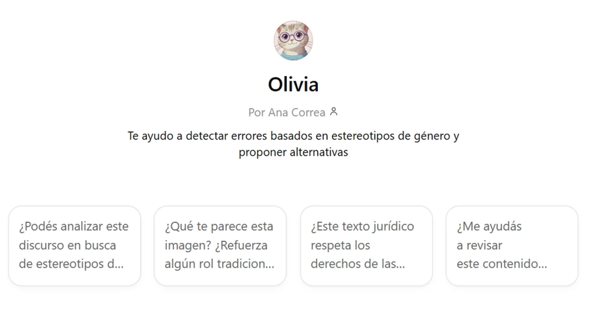 EQUIDAD EN LA TECNOLOGÍA. OlivIA es una inteligencia artificial que mira el mundo con perspectiva de género. / CAPTURA DE PANTALLA