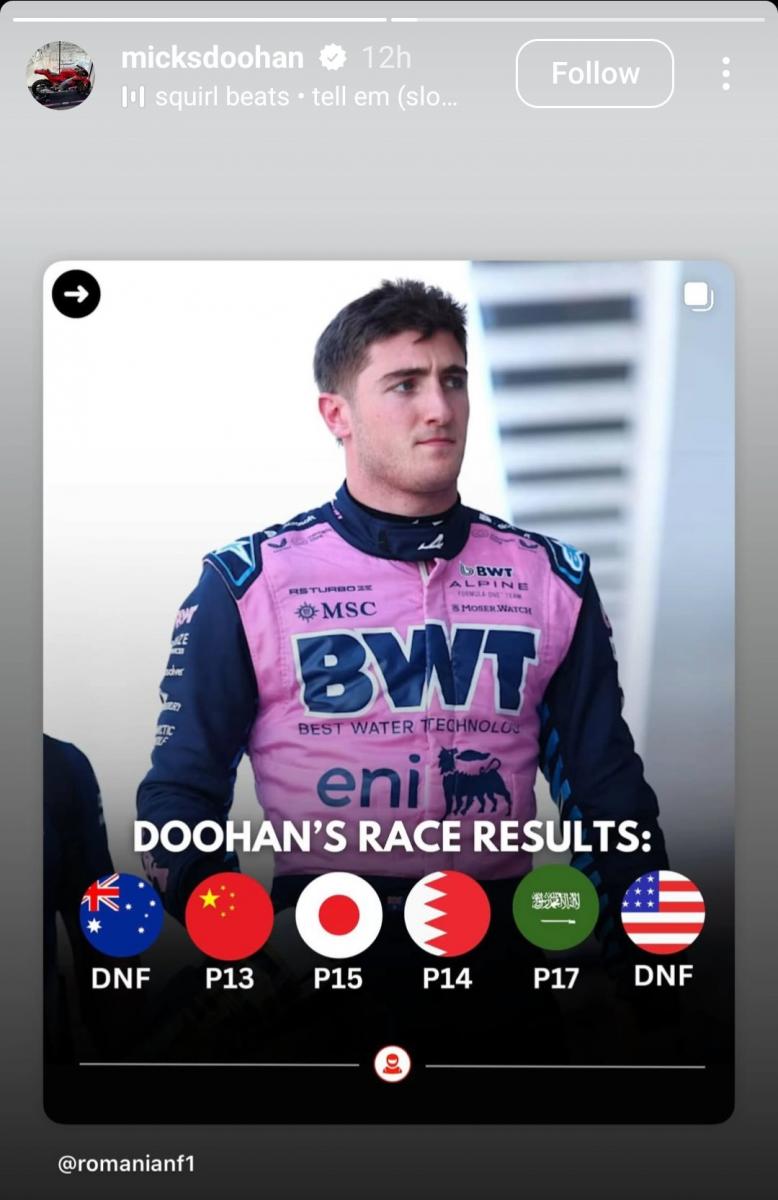 El provocador mensaje del padre de Jack Doohan tras la titularidad a Franco Colapinto