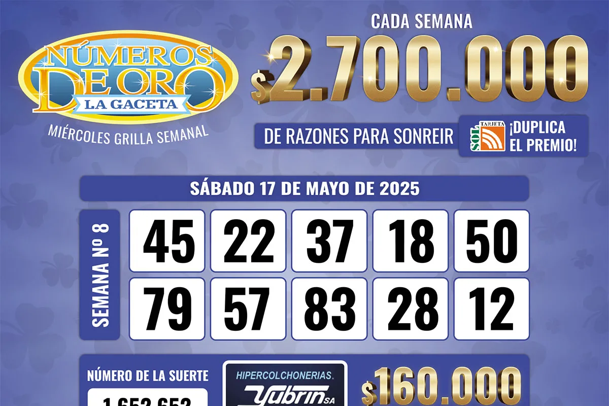 Los Números de Oro de LA GACETA del 27 de mayo de 2025