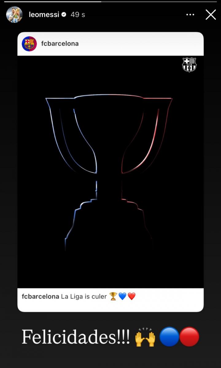 Lionel Messi no olvida: el guiño del 10 al nuevo título de Barcelona