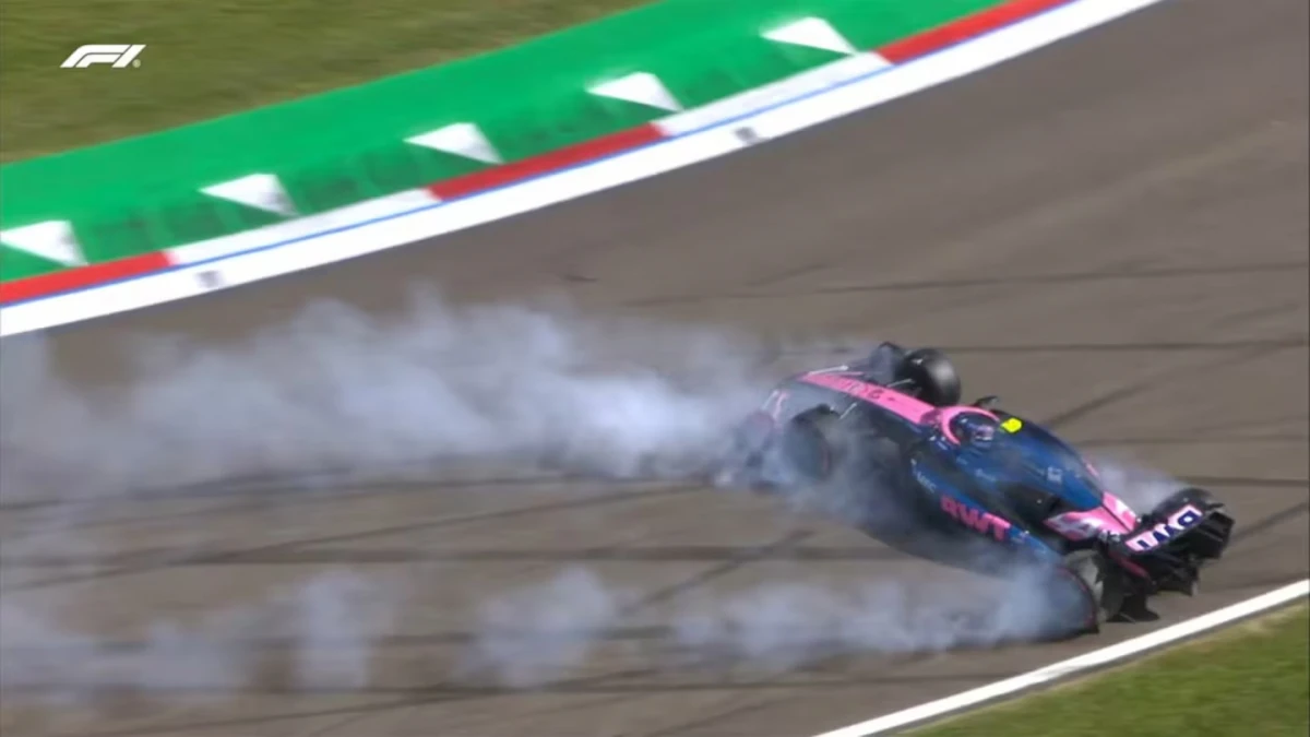 Colapinto se accidentó sobre el final de la Q1.