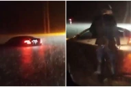 Hay más de 40 personas varadas dentro de un colectivo por las lluvias en Buenos Aires