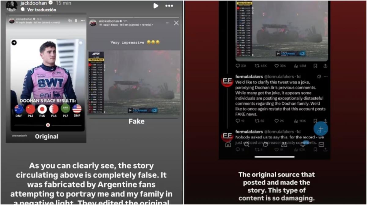 El posteo de Jack Doohan en sus redes sociales.