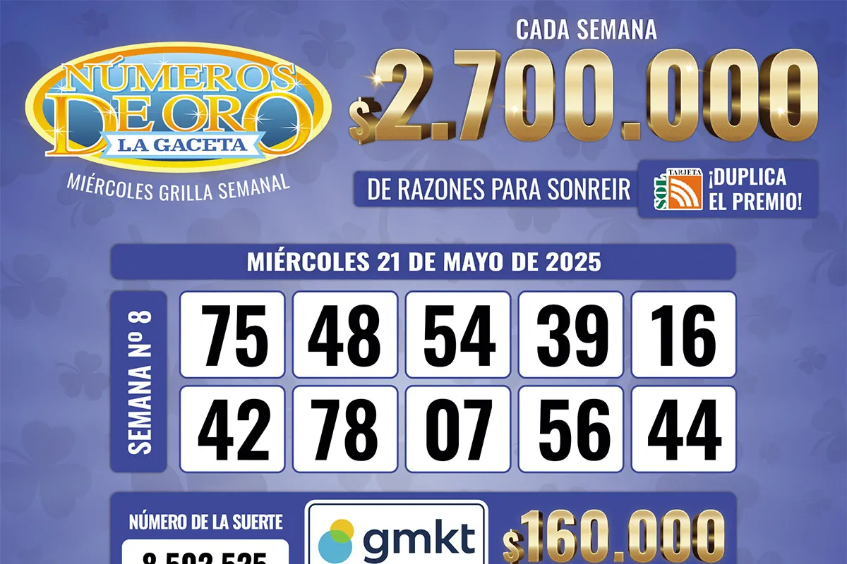 Los Números de Oro de LA GACETA del 21 de mayo de 2025