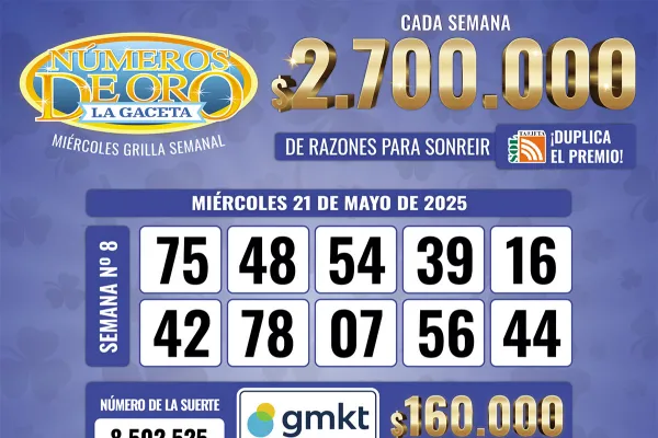 Los Números de Oro de LA GACETA del 21 de mayo de 2025
