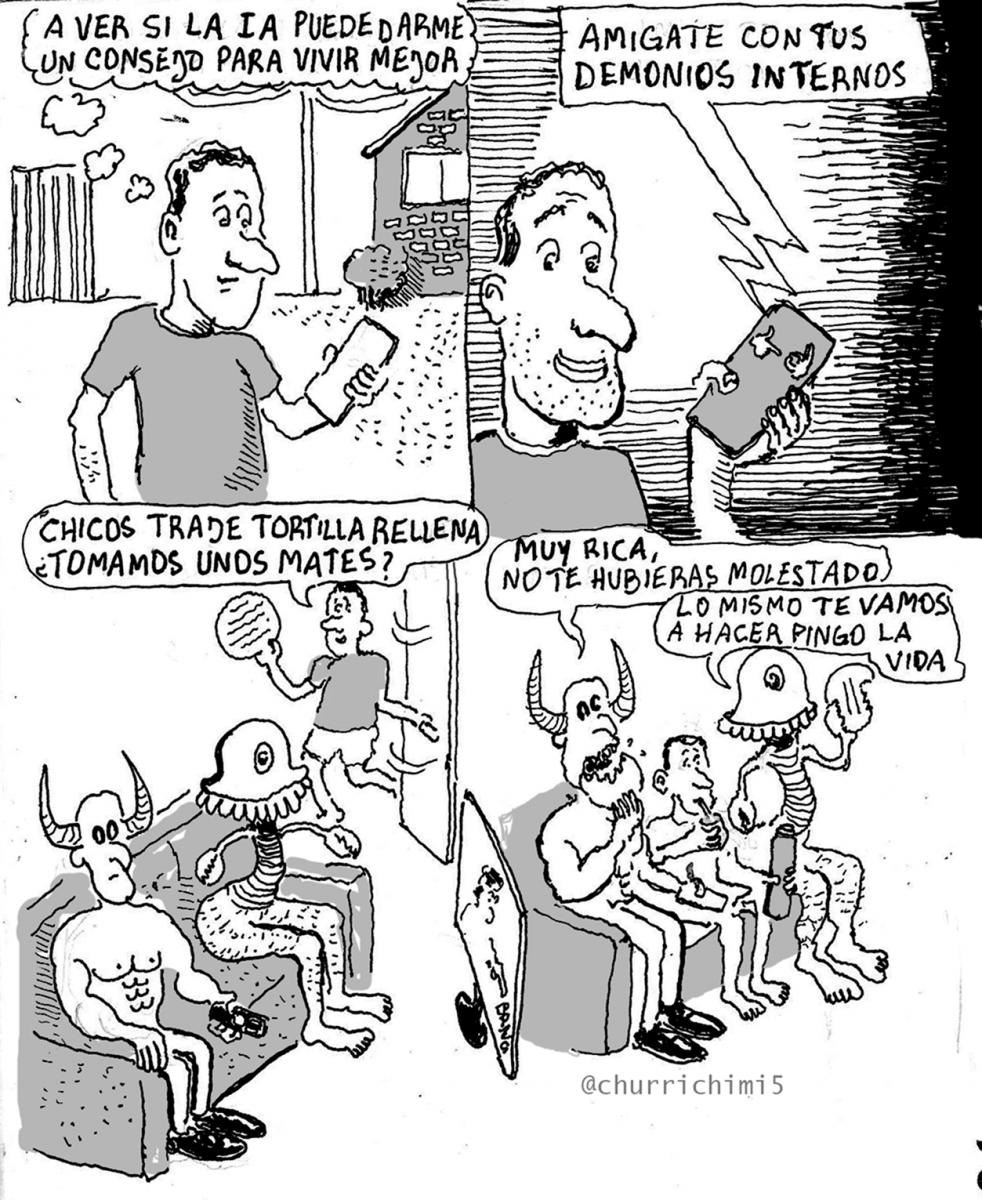 CRÍTICA SOCIAL. Las historietas de Churrichimi mezclan humor, política y sociedad en tiras. / CORTESÍA LUCIANO MÓNACO