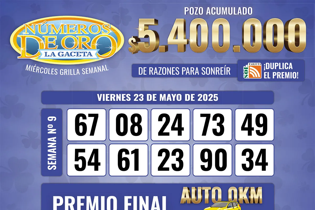 Los Números de Oro de LA GACETA del 23 de mayo de 2025