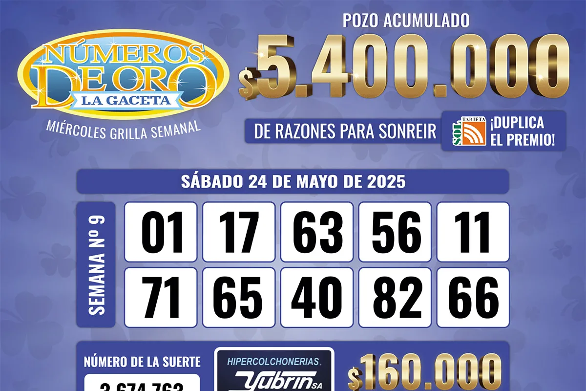 Los Números de Oro de LA GACETA del 24 de mayo de 2025