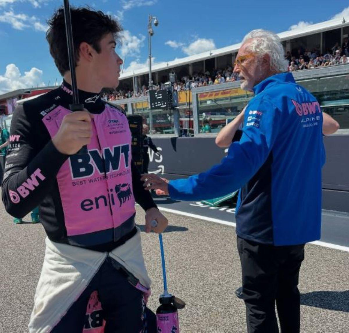 CONFORME. Colapinto y Briatore trabajan para obtener mejores resultados.