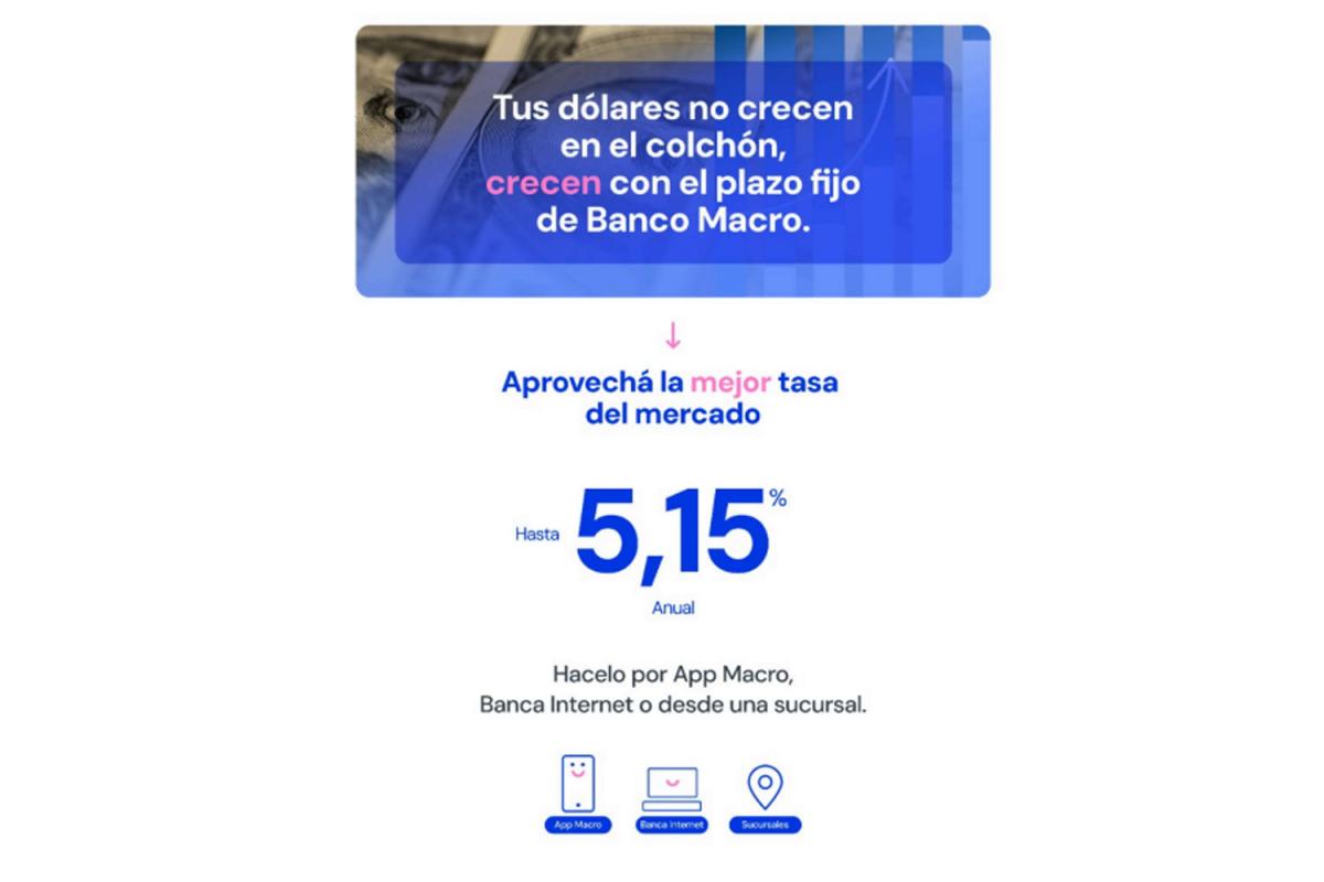No duermas sobre tus dólares, hacelos crecer en Banco Macro