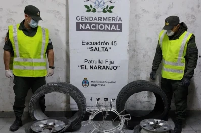 Descubren que traían 11 kilos de cocaína ocultas en ruedas