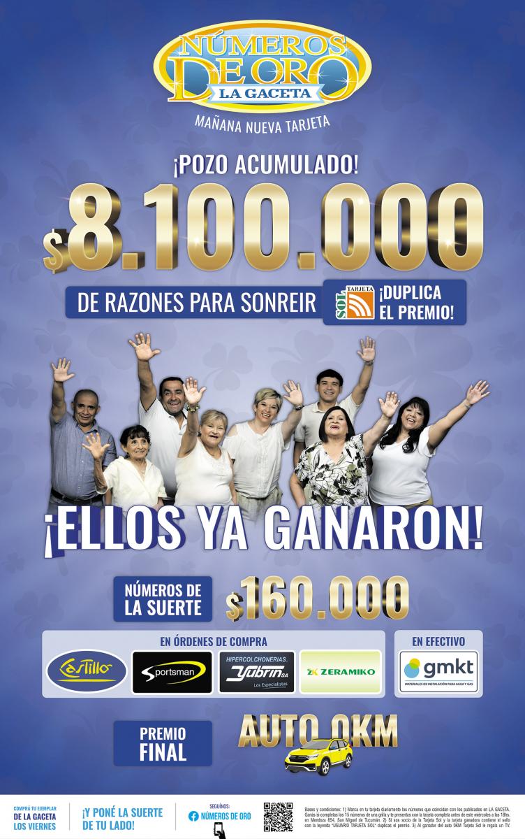 Números de Oro: el pozo crece y esta semana llega a $8.100.000