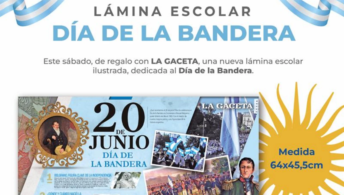 Este sábado, LA GACETA regala una lámina escolar especial por el Día de la Bandera