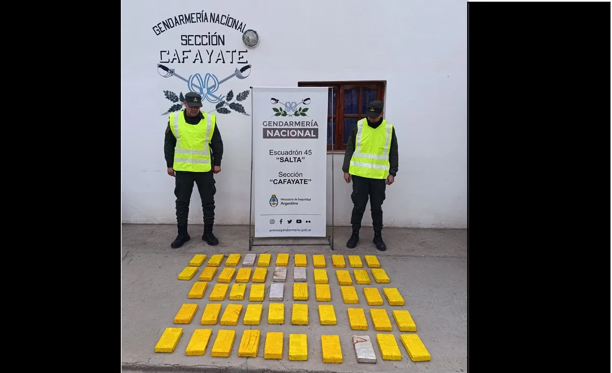 Cafayate: dos personas tenían 54 kilos de cocaína en el auto