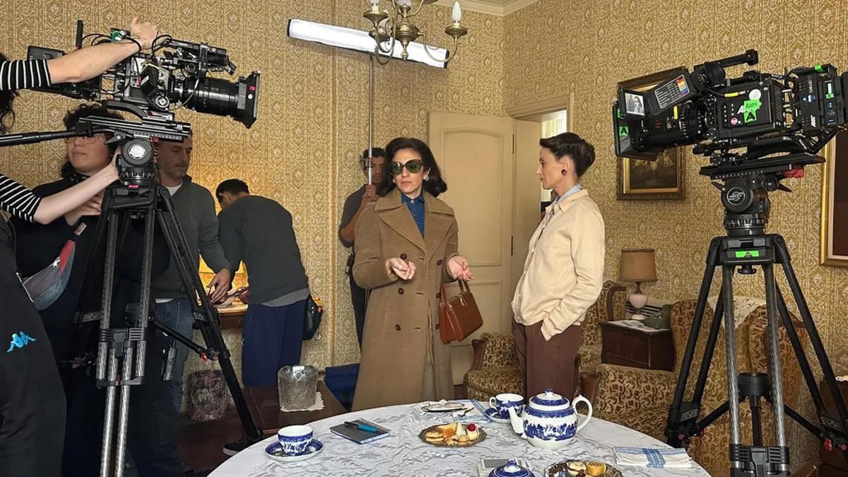 Una de las primeras imágenes del rodaje de la serie sobre Yiya Murano