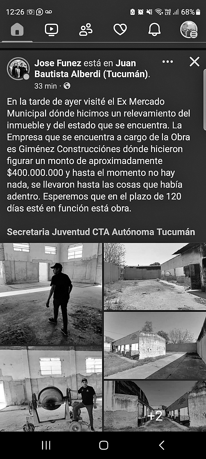 FACEBOOK. Página de la empresa de Giménez.