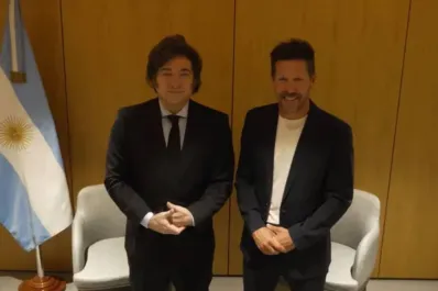 Javier Milei y Diego Simeone compartieron un encuentro futbolero en Madrid