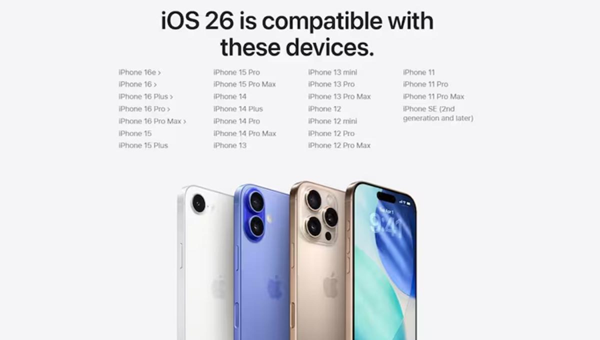 PARA TENER EN CUENTA. Estos son los modelos que podrán actualizar el sistema operativo iOS 26.