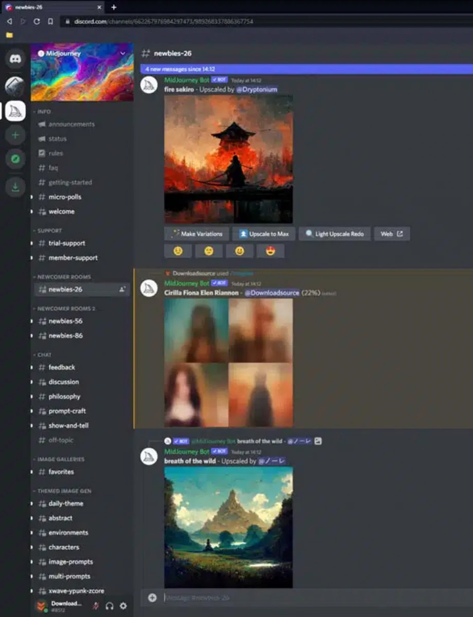 DEMANDADA. A Midjourney la acusan de piratear bibliotecas de imágenes.