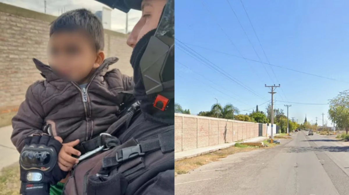 San Juan: policías rescataron a un nene de 3 años que caminaba solo por la calle a ocho cuadras de su casa