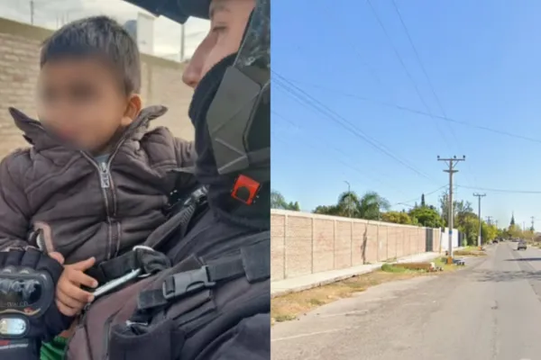 San Juan: policías rescataron a un nene de 3 años que caminaba solo por la calle a ocho cuadras de su casa