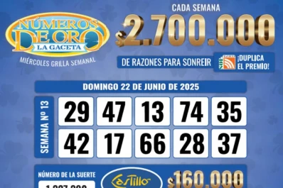 Los Números de Oro de LA GACETA del 22 de junio de 2025