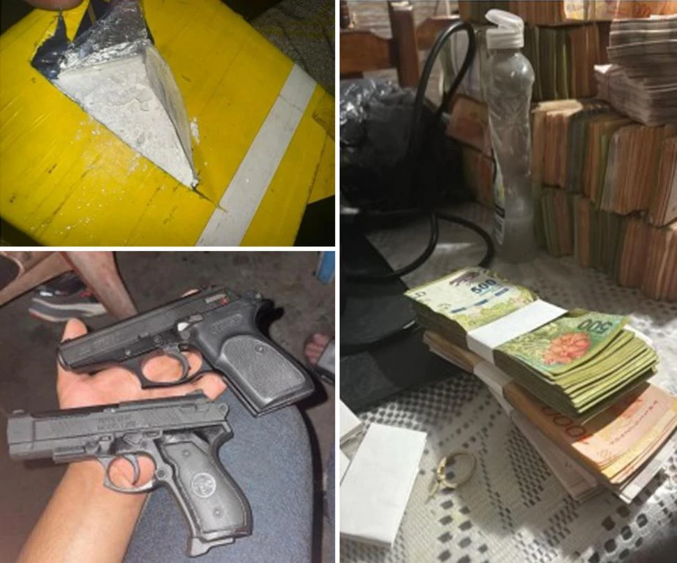 PRUEBAS. En el celular del acusado había fotos de droga y de armas y el dinero que habría obtenido con su venta.