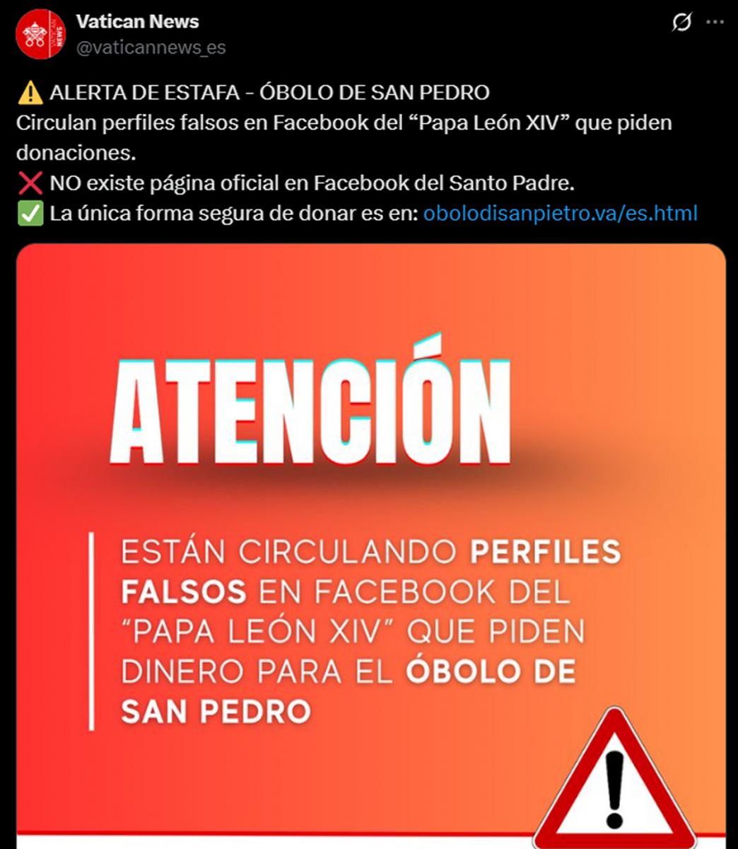 Estafadores pidieron dinero en nombre del Papa y el Vaticano alertó al respecto