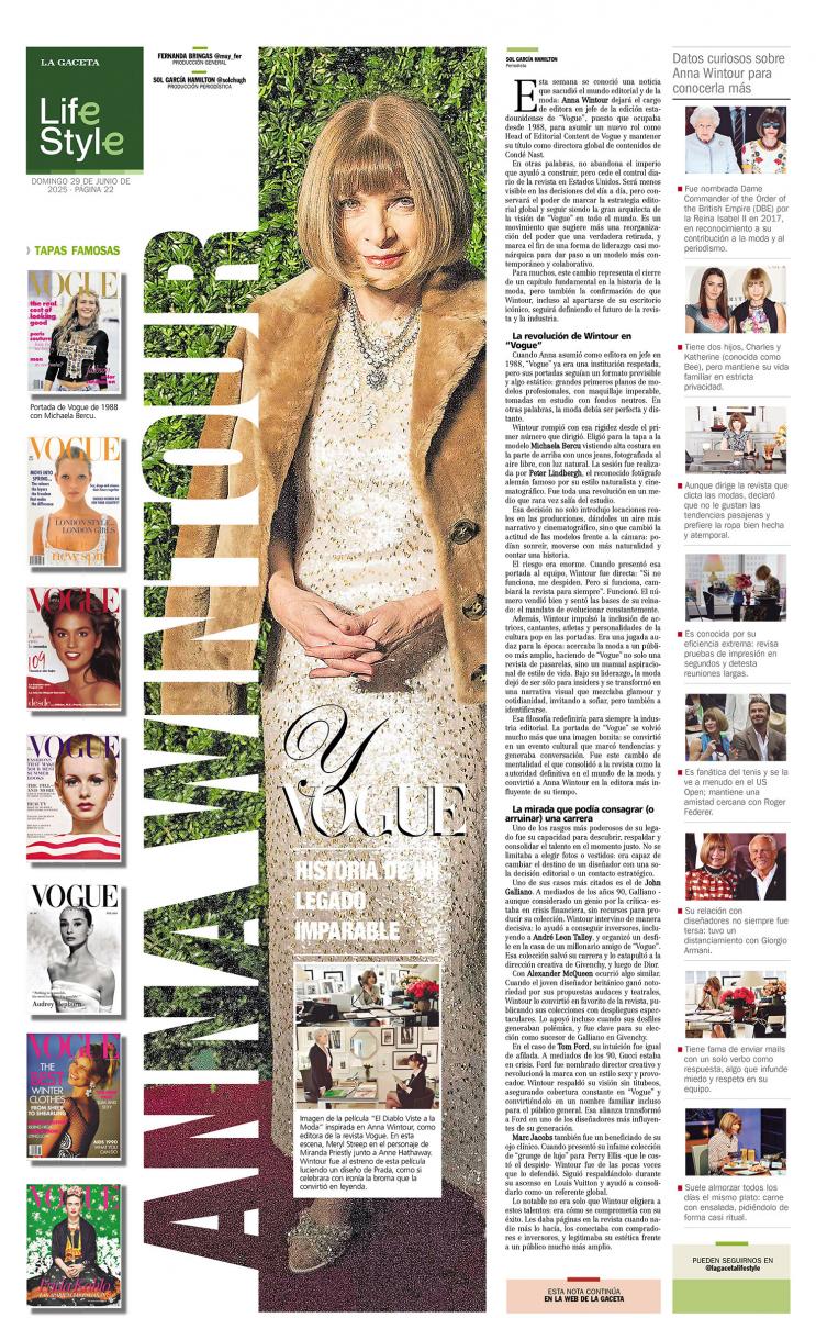 Anna Wintour y Vogue: historia de un legado imparable