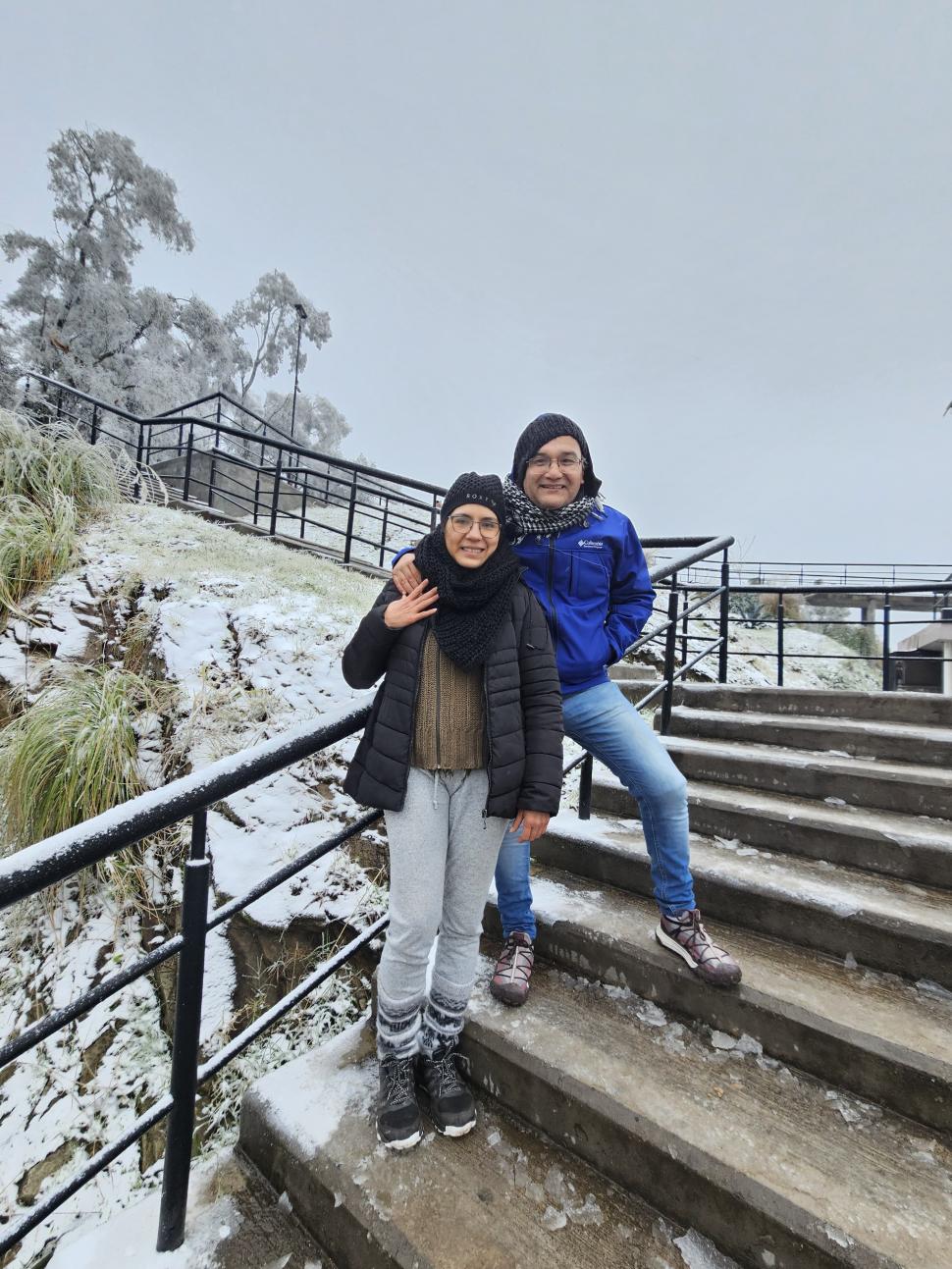 MARÍA Y MARCELO. Partieron a la madrugada desde Santiago del Estero.