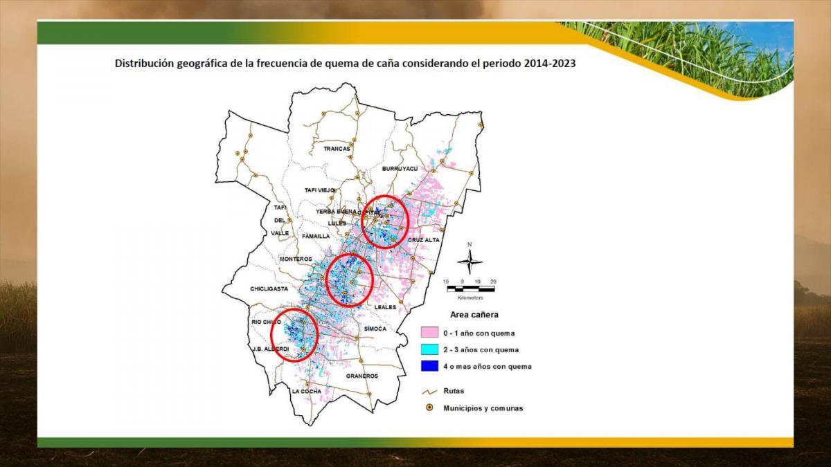 Puntos críticos de incendios, según estudios satelitales de la Estación Experimental Obispo Colombres.