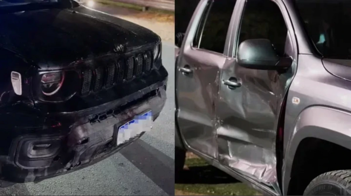 La camioneta de la pareja de la agresora quedó destruida. 