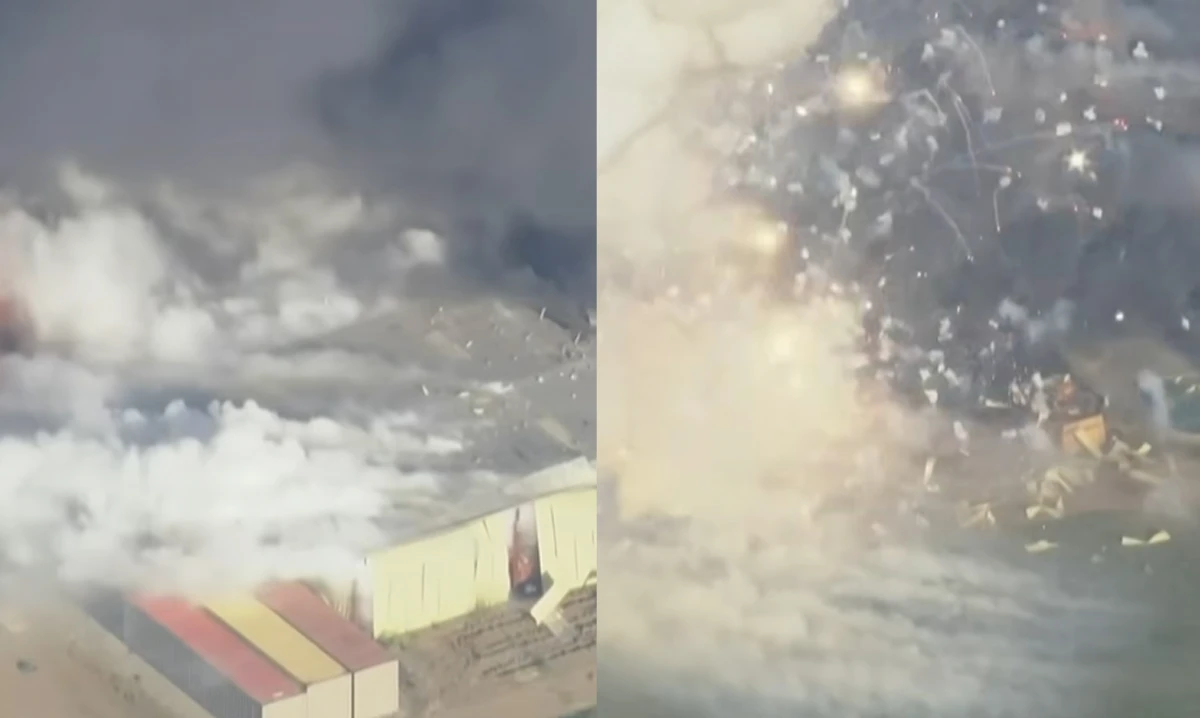 Escalofriante explosión de un depósito de fuegos artificiales en California