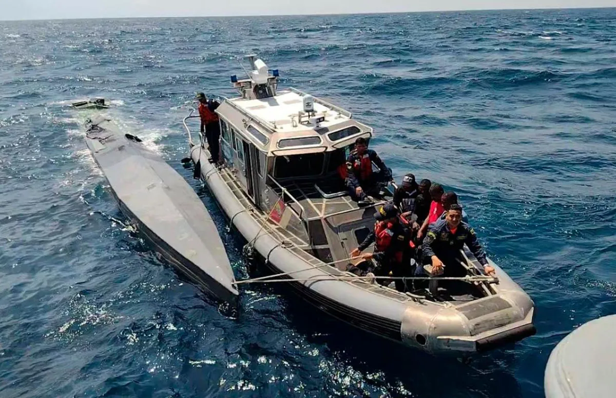 Colombia incauta por primera vez un narcosubmarino no tripulado