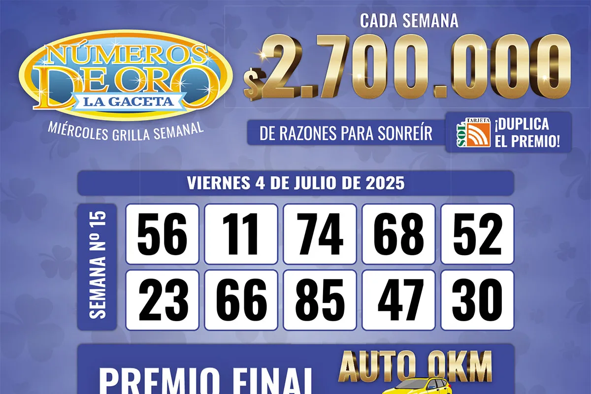 Los Números de Oro de LA GACETA del 4 de julio de 2025