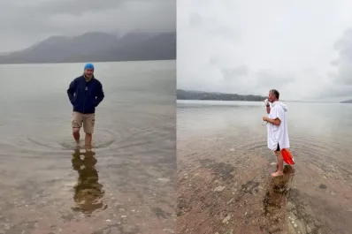 Pese a la ola polar, nada en El Cadillal y sueña con cruzar el Río de la Plata en invierno