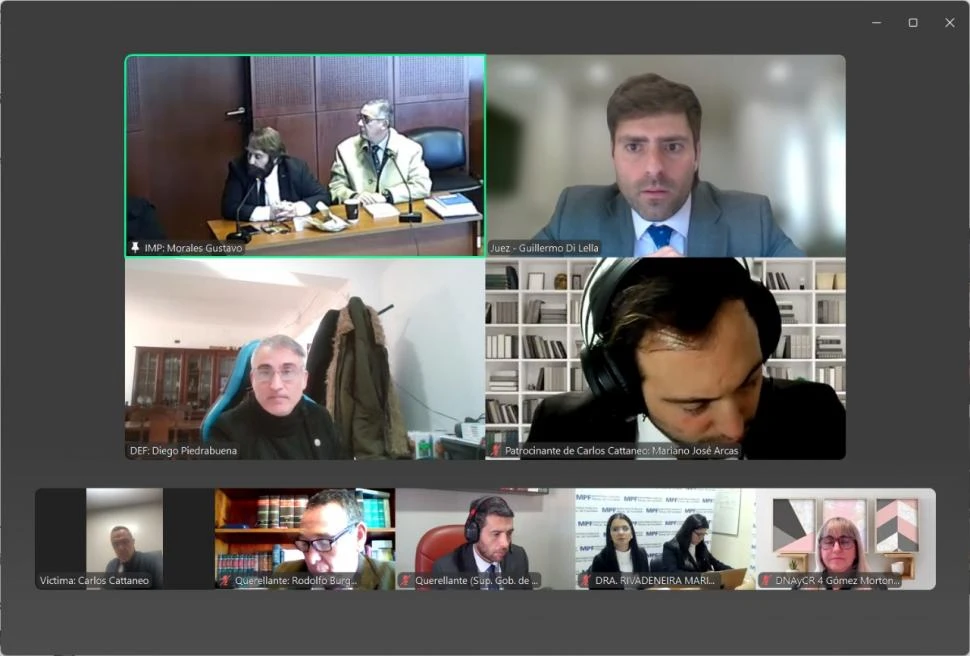 ACUERDO. La Fiscalía, la querella, el imputado Gustavo Morales y sus defensores celebraron un juicio abreviado.