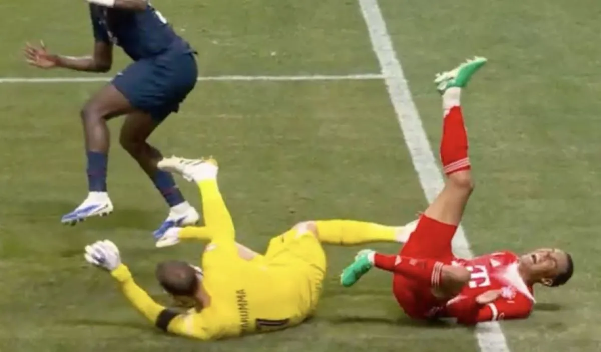 Escalofriante lesión de Musiala en el empate de Bayern Munich y PSG